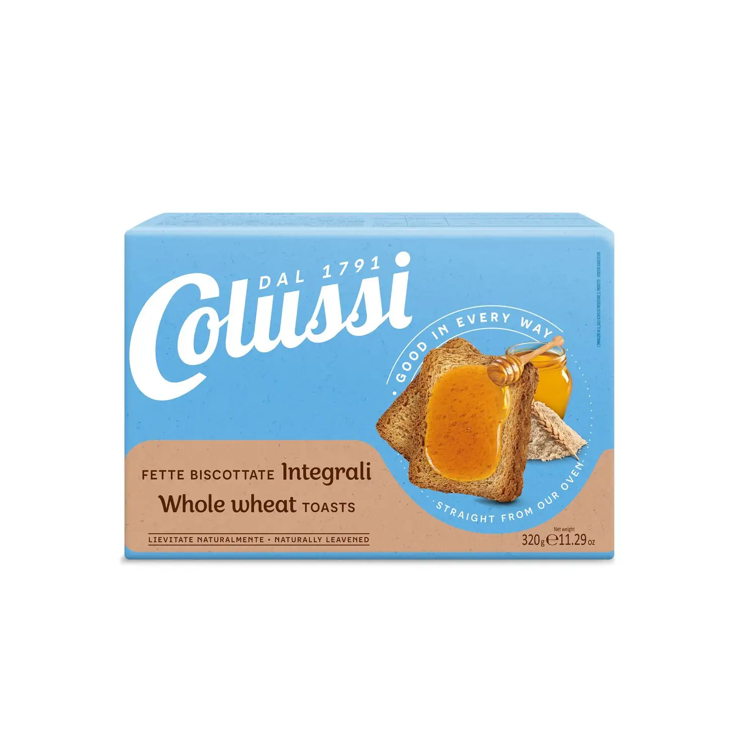 Meilleur produit Biscottes de blé riche en fibres-Paquet de 320g de blé entier COLUSSI-Snack italien sain