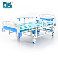 Lit médical manuel portable et réglable avec poignée rotative, panneau de tête en ABS et barre latérale pliable pour patient 5