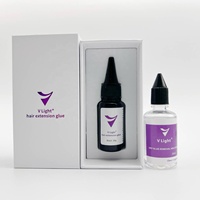 Kit d'extension capillaire direct usine avec logo personnalisé, outils d'extension en V adhésifs invisibles, connecteurs en V métalliques de haute qualité, vente chaude