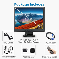 Moniteur LCD mural de 15 pouces, résolution d'affichage, haut-parleurs intégrés, moniteur HD CCTV pour système de sécurité