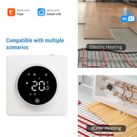 Controlador de Temperatura Circular de 220V, Termostato Pequeño Blanco de Bajo Voltaje