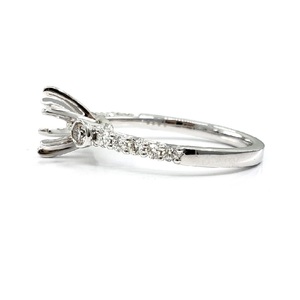Bagues de fiançailles semi-montées en or blanc 18 carats de haute qualité avec diamants naturels pour femmes, classiques et uniques, pour mariages et fêtes, vente en gros Chine - Product Image 2
