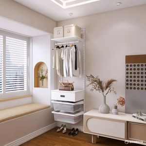 Hệ thống kệ sắt lắp ghép treo tường, hệ thống kệ tủ quần áo, giá để đồ treo tường cho phòng thay đồ - Product Image 5