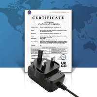 Adaptador de Corriente CA/CC con Certificación UKCA, 5V 0.5A 2.5W, Conexión a Enchufe de Pared del Reino Unido, 5 Voltios 0.5 Amperios 500mA, Material de PC, Fuente de Alimentación LED