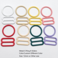 Lot de 2 en gros – Anneaux de réglage, curseurs et crochets de sangle en métal de luxe avec revêtement coloré de 15 mm pour maillots de bain et bikinis