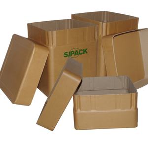 Seau en papier carré multifonctionnel avec poignée en plastique et film anti-humidité scellé - Product Image 1