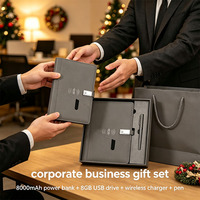 Boîte d'emballage magnétique A5 haut de gamme avec logo imprimé, bloc-notes à chargement sans fil avec stylo, coffret cadeau d'entreprise pour Thanksgiving