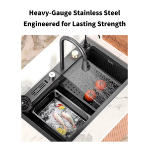 Chậu rửa chén bằng thép không gỉ 304 cao cấp YITE Flying Rain Waterfall, vòi kéo, chất lượng chuyên nghiệp - Product Image 4