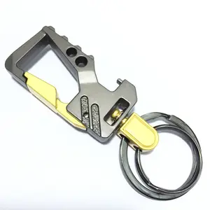AA01021 gantungan kunci logam multifungsi, gantungan kunci pembuka botol tugas berat, gantungan kunci Edc mobil