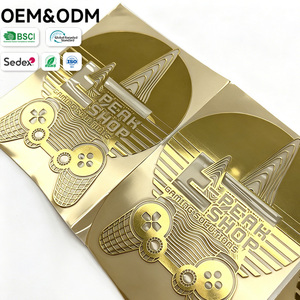 Custom Gold Electroform <strong>Gaming</strong> Logo <strong>Sticker</strong> - Mirror Finish Game Controller Decal - Product Image 1