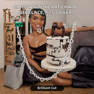 Collar de Moda para Regalo de Boda, Joyería de Plata de Ley 925 con Diamante Moissanita de 8 mm - Product Image 2