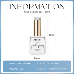 JTING - Colección de Esmaltes de Gel Blanco Lechoso de Alta Calidad, 9 Colores, Veganos, Naturales, Súper Blancos, OEM - Product Image 2