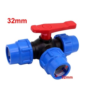 Distributeur d'eau en T MDPE 32 mm avec robinet à bille en plastique pour raccord rapide d'arrêt - Product Image 3