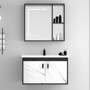 Mueble <span class=keywords><strong>de</strong></span> Baño Blanco <span class=keywords><strong>de</strong></span> Diseño Moderno, <span class=keywords><strong>de</strong></span> Alta Calidad, con Encimera Impermeable, Espejo y Lavabo Resistentes al <span class=keywords><strong>Agua</strong></span>, <span class=keywords><strong>Precio</strong></span> Competitivo - Product Image 1