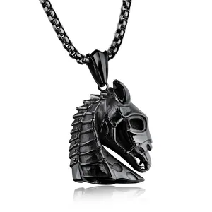 New exquisite King Mayas Animal Knight Horse custom men's and women's box pendant stainless steel jewelry for men and women
