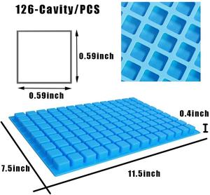 Moules à bonbons en silicone à 468 cavités, plaque de cuisson ronde, moules à chocolat mini carrés à 126 cavités - Friandises pour chien pour l'entraînement des chiots - Product Image 3