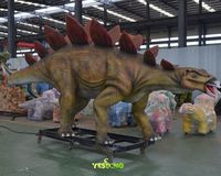 Modèle de dinosaure animatronique Stegosaurus, simulation réaliste de 5 m, en silicone, pour parcs d'aventure, utilisation intérieure/extérieure