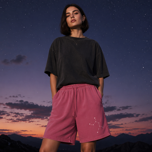 Shorts d'été pour femmes en coton 320 GSM, délavés à l'acide, style vintage, effet usé, coupe ample, grande taille, de créateur, en coton épais de luxe - Product Image 3