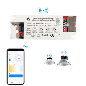 2022ใหม่ Tuya ชีวิตสมาร์ท Zigbee ไร้สาย DC36V สวิตช์หรี่ไฟสำหรับ Pwm หรี่กับ Alexa Google บ้านการควบคุมเสียง