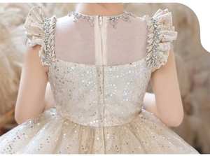 Nouvelle robe de princesse pour filles, petite fille, anniversaire, piano, performance, robe moelleuse pour enfants - Product Image 6