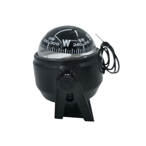 Brújula negra con soporte para coche, barco, camping, pantalla de puntero multifunción, material plástico a prueba de golpes - Product Image 3