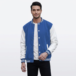 Unisex 2024 Custom Heavyweight Leather Varsity Bomber Jacket High School Baseball Patch Letterman Style Hooded Casual <b>Men</b> Women - Product Image 1