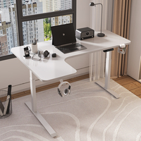 Moderne L-vormige gaming bureau met RGB LED carbon fiber oppervlak ergonomische computertafel voor thuiskantoor pc gaming setup station