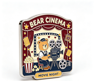 Pin Metálico de Cine con Diseño de Oso, Forma Irregular, Esmalte Duro, Temática Animal, Coleccionable, Decoración Artística - Product Image 4