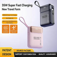 Power Bank 20000mAh 45W PD Ramah Laptop dengan Kabel Ganda Terintegrasi, Layar HD 4 Perangkat, OEM, Disetujui Maskapai Penerbangan, Aman MH811