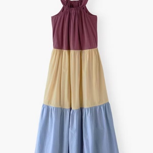 เดรสลำลองผ้าฝ้ายลินิน 100% สไตล์โบฮีเมียน ตัดต่อผ้าแบบฮอตแพทช์เวิร์ค ความยาวปานกลางสำหรับผู้หญิง ขายดีช่วงซัมเมอร์ - Product Image 5