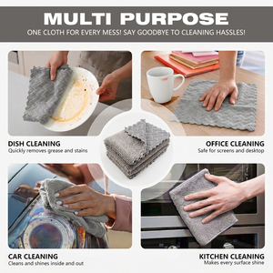 Chiffon de <span class=keywords><strong>nettoyage</strong></span> multifonction en microfibre 460 GSM, sans rayures, double couche, tricoté chaîne, pour la maison, la cuisine et le <span class=keywords><strong>nettoyage</strong></span> des fenêtres - Product Image 4