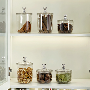 Tarro sellado transparente con asa de oso Tapa hermética Productos secos Nueces Grano <span class=keywords><strong>Cereal</strong></span> Condimento Hoja Contenedor Caja de almacenamiento Gran capacidad - Product Image 3