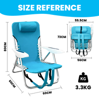 Vente directe d'usine sac à dos chaise de plage pliante Camping chaise pliante confortable inclinable