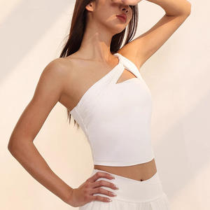 Top Sportivo Monospalla Sexy da Donna con Imbottitura Push-up, Reggiseno da Yoga ad Alto Supporto, Canotta da Donna ad Asciugatura Rapida - Product Image 2