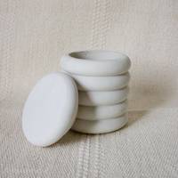 UOBOBO Style Unique, Pot à Bougie en Céramique Blanche pour Cire de Soja, Bougies Parfumées d'Aromathérapie, Pot à Bougie en Béton Cimenté