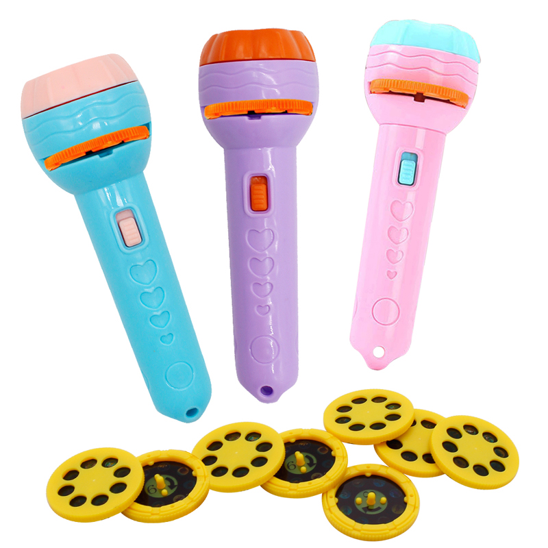 Детская книга со спящей историей, фонарик, проектор, мультяшный фонарик, лампа, проектор для обучения, светящиеся игрушки, фонарики