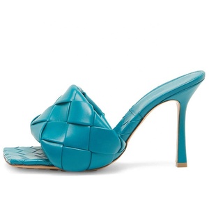 Nuovi Colori Personalizzati Sandali <span class=keywords><strong>con</strong></span> Punta Aperta Scarpe <span class=keywords><strong>con</strong></span> <span class=keywords><strong>Tacco</strong></span> Alto da Donna Estive Ciabatte da Esterno <span class=keywords><strong>con</strong></span> Cinturino Intrecciato - Product Image 2