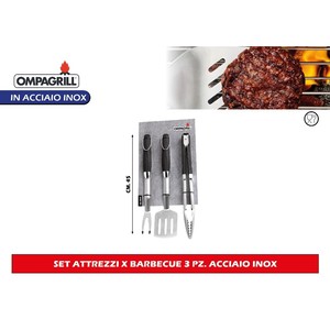Ensemble d'outils de barbecue en acier inoxydable 3 pièces - Product Image 1