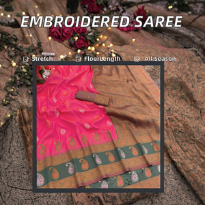Blouse en Georgette Entièrement Brodée, Saree en Tulle à Paillettes avec Matière Polyester, Style Moderne Longueur Ras du Sol - Product Image 2