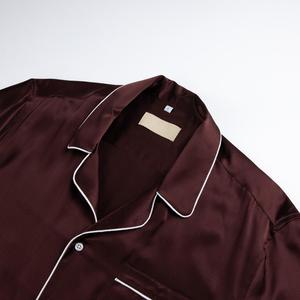 Camicie da uomo casual in raso di seta 100% Quiet Luxury, con <span class=keywords><strong>colletto</strong></span> a revers, vestibilità ampia e dritta, a maniche corte - Product Image 3