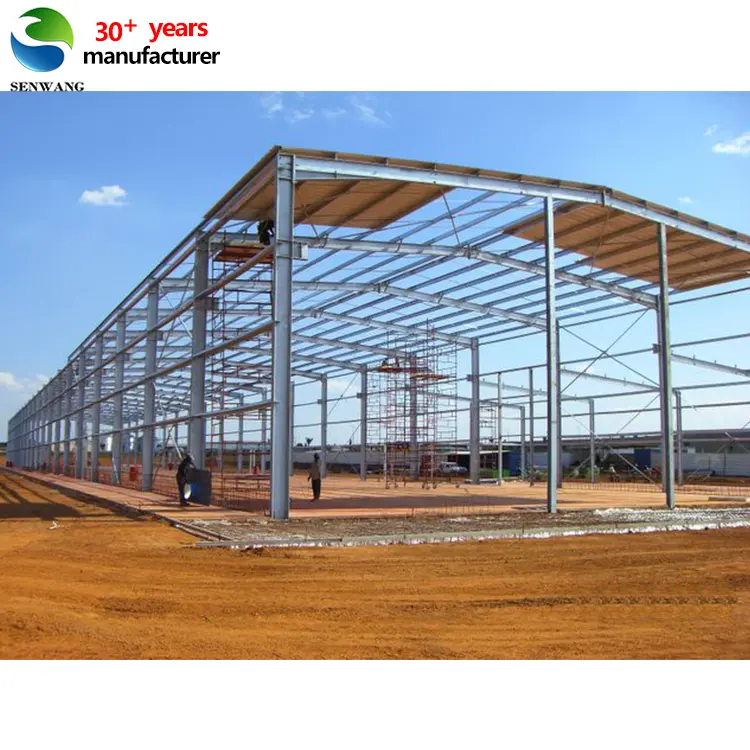 Structure industrielle en acier, conception de hangar, construction en métal galvanisé bon marché à vendre