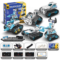 Set de Bloques de Robot Programable STEM, Plástico ABS, Control Remoto Eléctrico, Juguete Educativo Controlado por Aplicación para Edades de 5+ Años