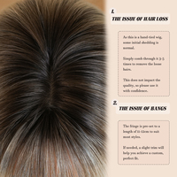 Pelucas de Cabello Sintético de 22 Pulgadas, Color Castaño Claro a Gris Plateado, con Capas Medias y Flequillo, Resistentes al Calor, Fibra Natural Mate