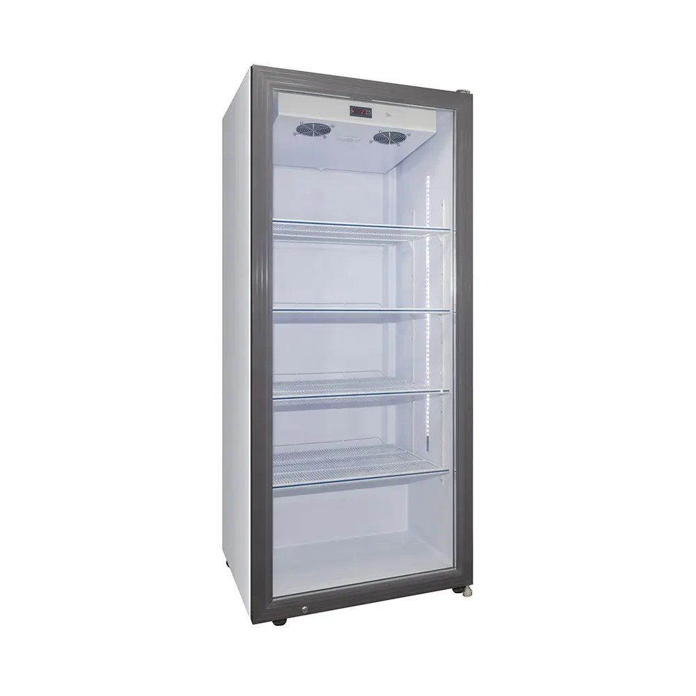 Manufacturer Commercial Refrigerator Upright Glass Door Cooler Single Door Refrigerated Display Chiller