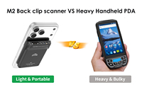 Escáner de Código de Barras Inalámbrico 2D, Lector de Códigos QR Bluetooth Portátil con Clip para IOS y Android, Inventario de Almacén, 3PL