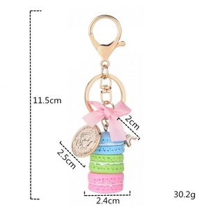 Nuevo Llavero de Pastel de Moda, Anillo para Llaves de Coche, Accesorios para Bolsos de Mujer, Macarons Franceses con Torre Eiffel, Joyería de Regalo - Product Image 5