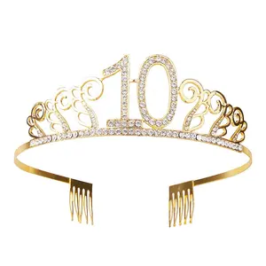 Girls birthday years headdress alloy rhinestone crown party princess dress accessories Yiwu jewelry factory