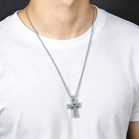 Collier pendentif multi-styles en acier inoxydable avec flacon de parfum croix panda, unisexe, créatif, polyvalent, bijou de mode pour couple, cadeau