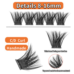 Extensiones de Pestañas DIY Estilo Natural al por Mayor, Segmentos de Pestañas en Racimo, Segmentos de Pestañas Invertidas, Pestañas de Tira Completa para - Product Image 3