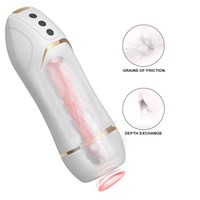 Masturbateur masculin automatique mains libres avec fonctions de poussée et de rotation, masseur de prostate masculin, Aircraft Cup
